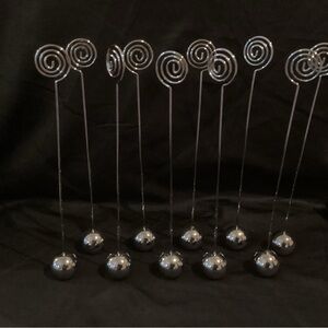 Silver Spiral card holder for weddings, parties, holidays or Photo Holders X10